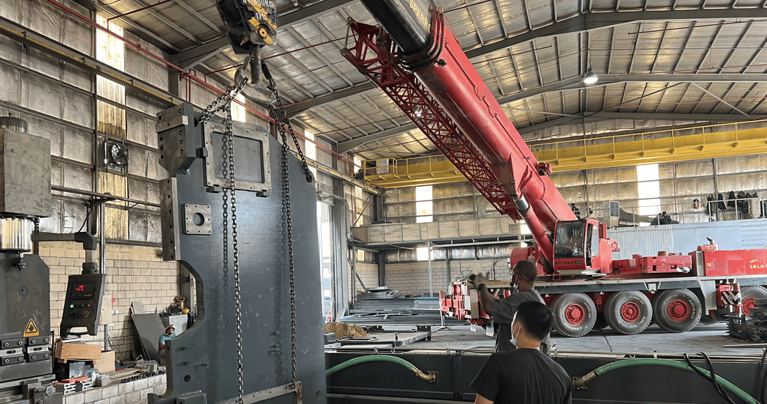 CNC Press Brake 7000mm x 600 ton with Just installed in Saudi Arabia