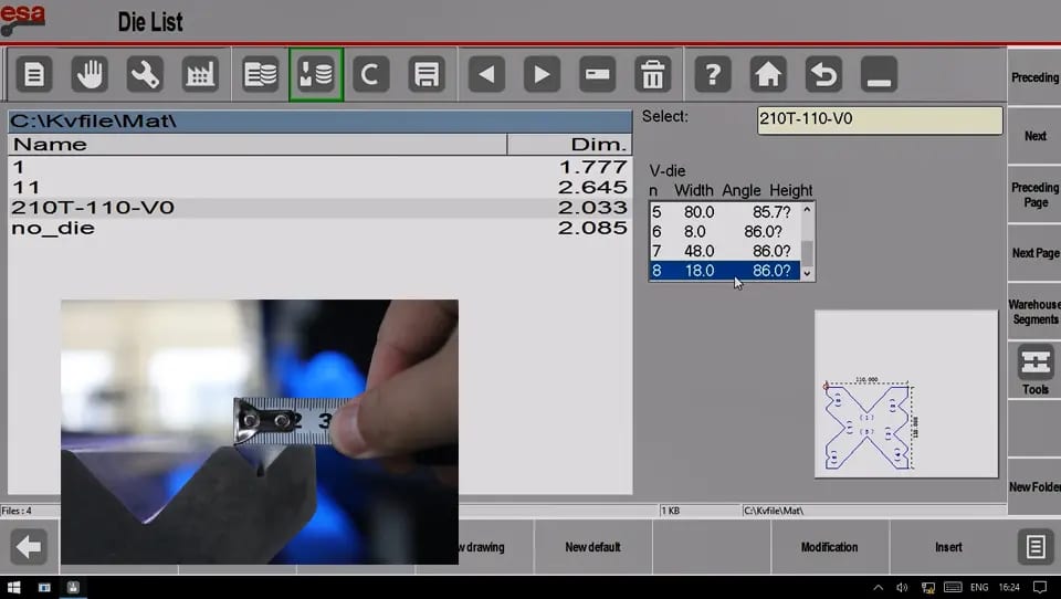 Pictures Die data corresponds to the actual - lower die
