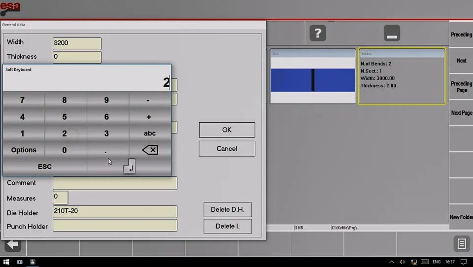 Pictures Input sheet thickness