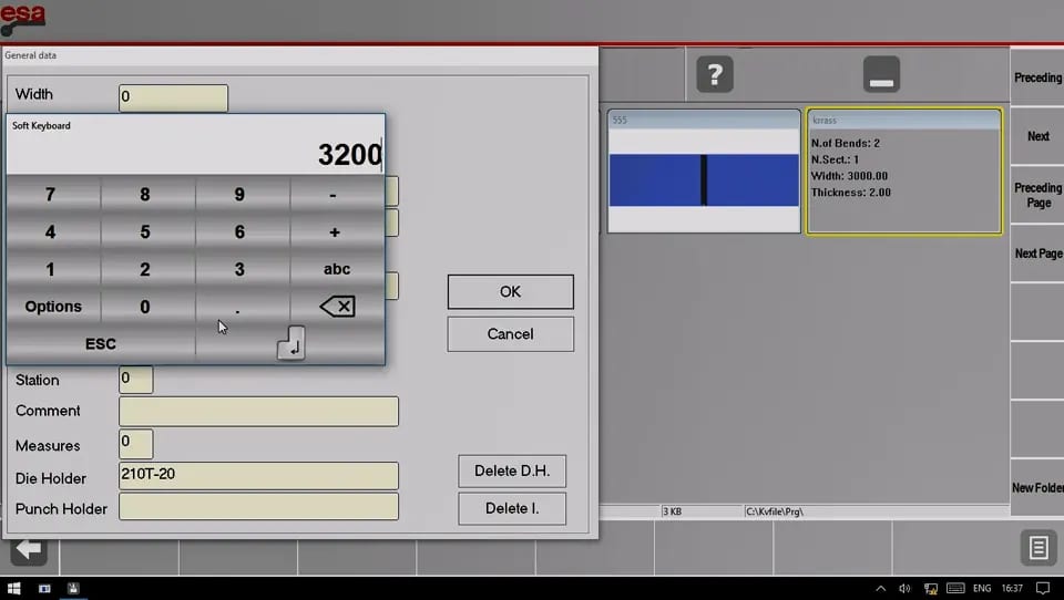 Pictures Input sheet width
