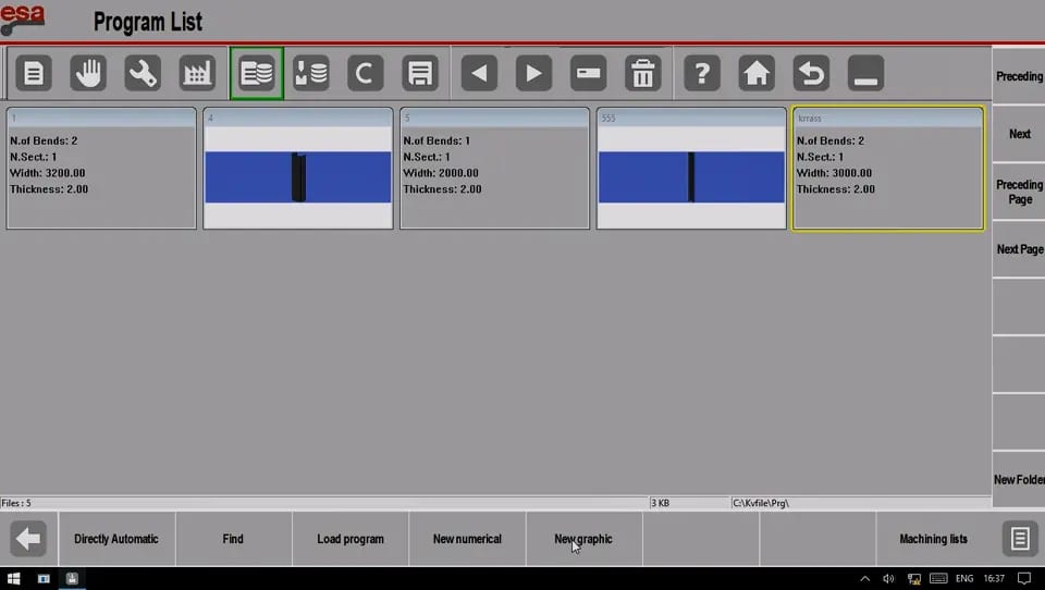 Pictures Under the Program List page, add a new graphic program