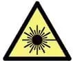 Sign indicating the presence of a laser beam