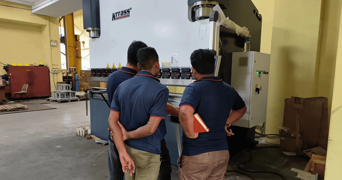 Pictures Free Technical Training for Singapore Customers by KRRASS on CNC Press Brake
