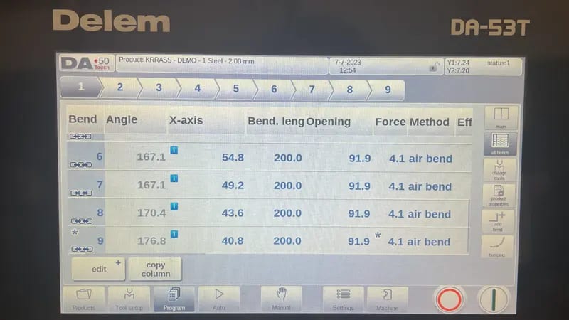 Pictures Check the parameters of all working steps for errors