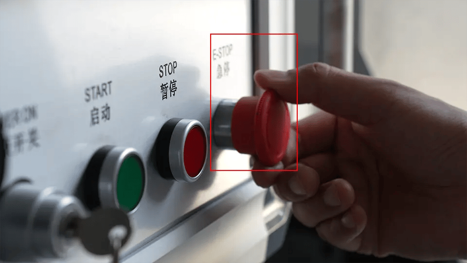 Check and reset all emergency stop buttons on controller