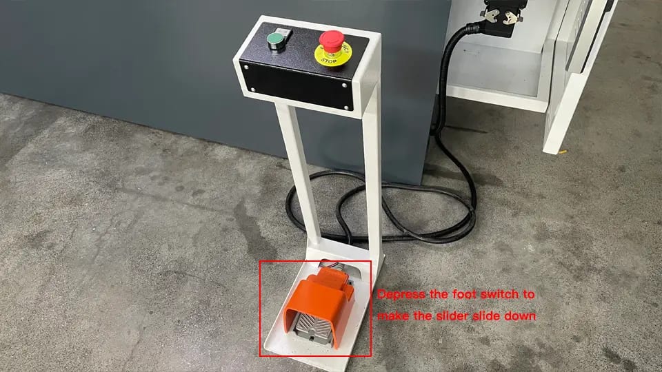 Pictures Depress the foot switch