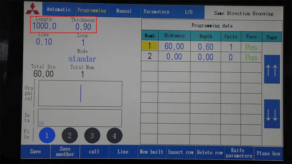 Set sheet metal length and thickness