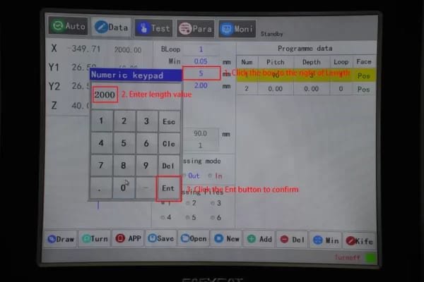 Click the box to the right of Length to set the length value
