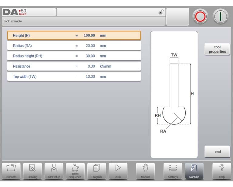Pictures DA58T Create a Big radius punch
