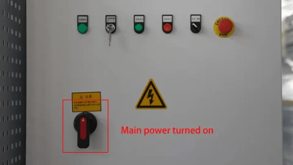 Main power turned on