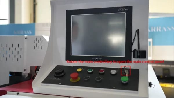 Rotate the main control key to open the main control panel