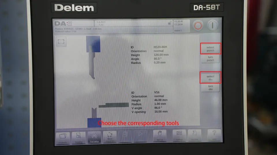4. Choose the corresponding tools