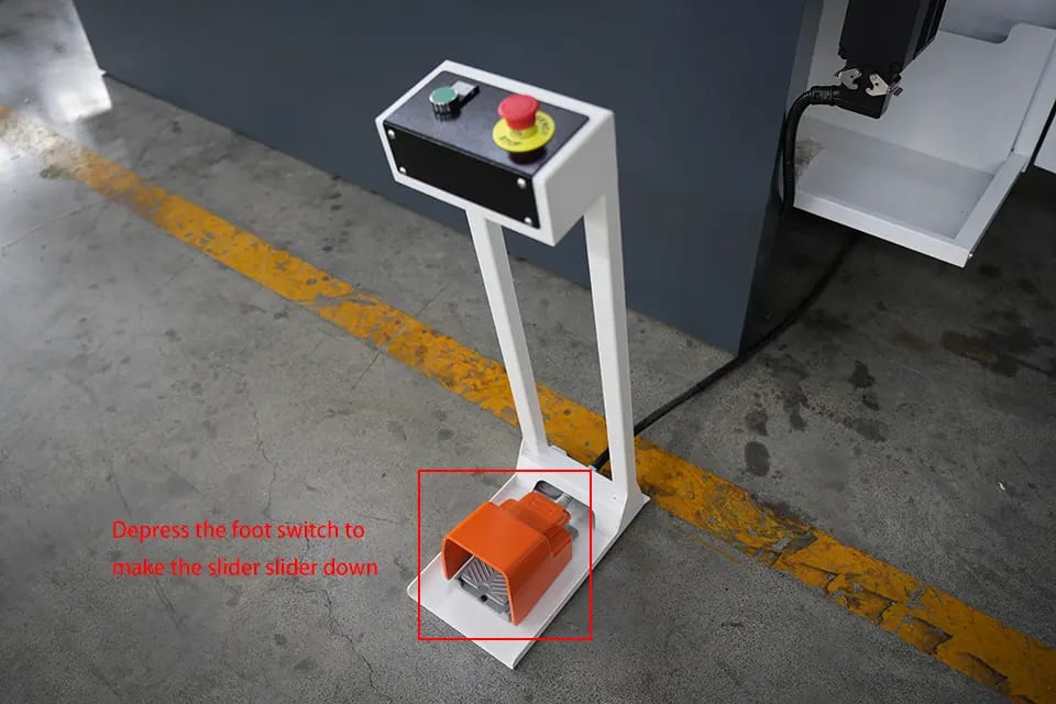 Depress the foot switch