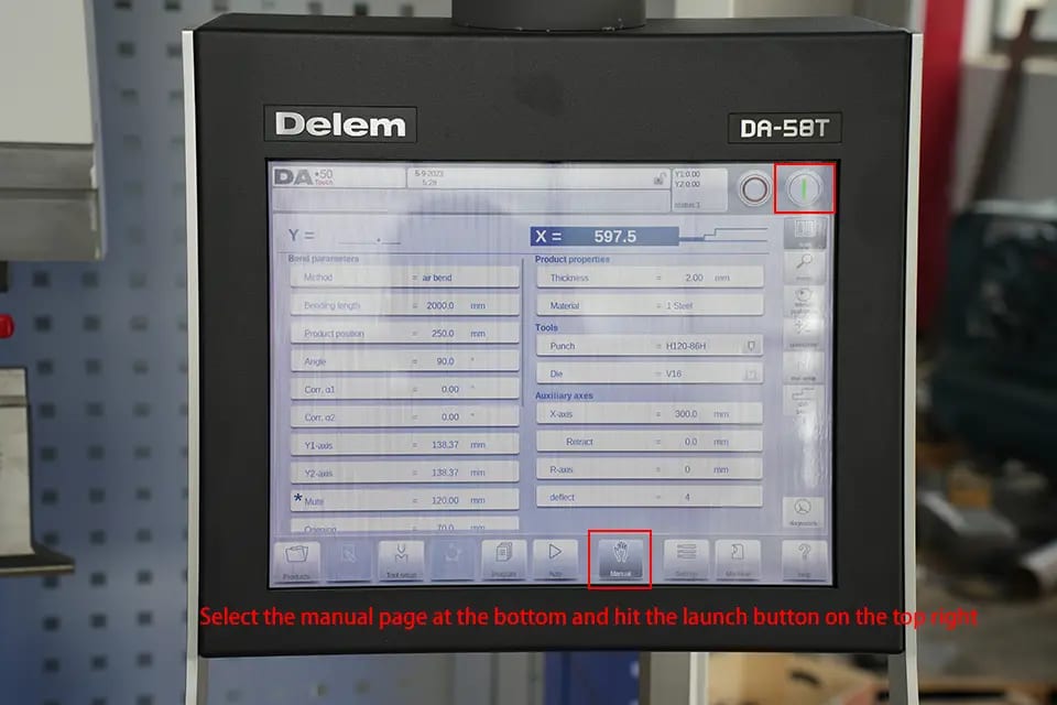 Select the manual page at the bottom and hit the launch button on the top right