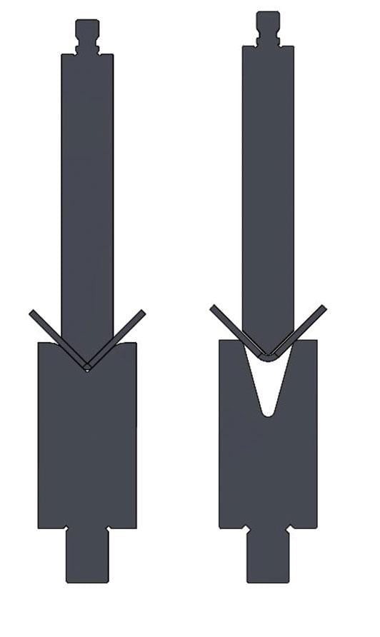 Pictures FIGURE 4 There’s still a place for coining (shown at left), especially when producing parts designed many years ago around the coining process, and part design changes simply aren’t an option.