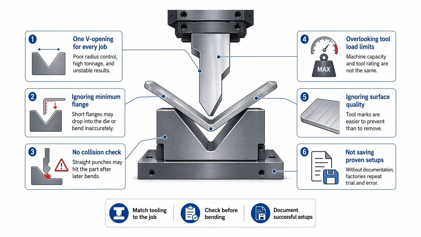 Pictures Common mistakes when choosing press brake tooling