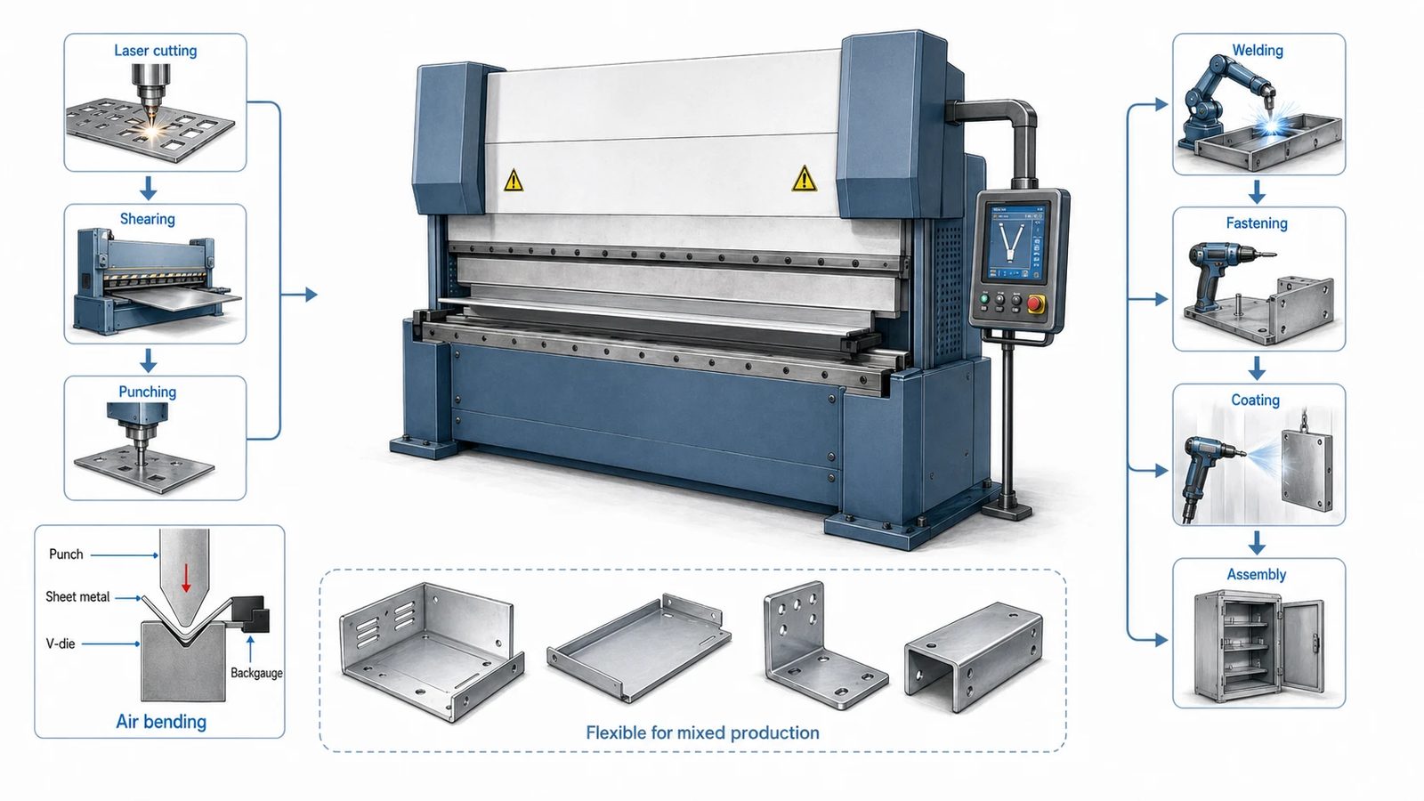 Pictures What a hydraulic press brake does in a fabrication workflow