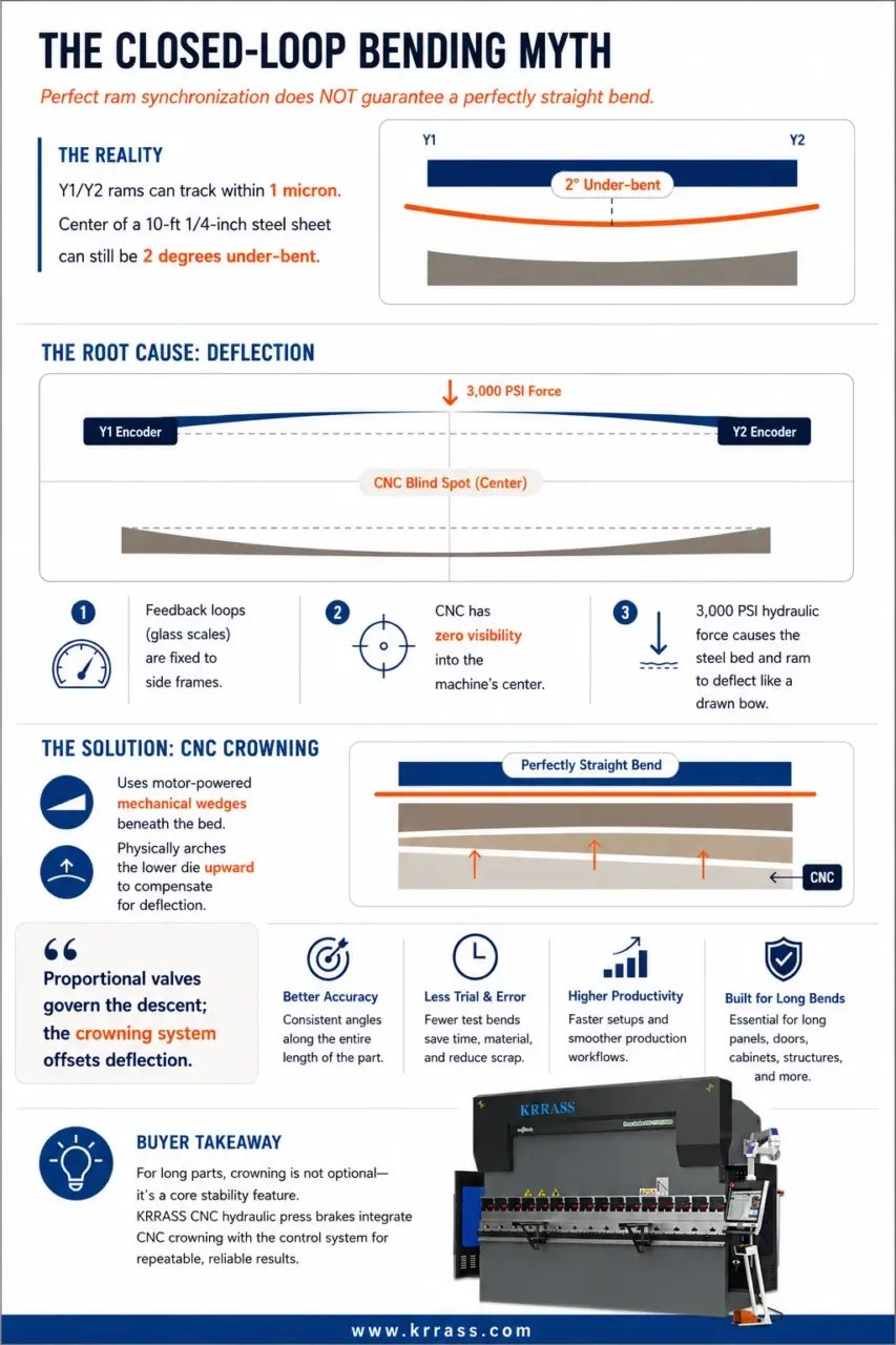 Crowning keeps long bends more consistent