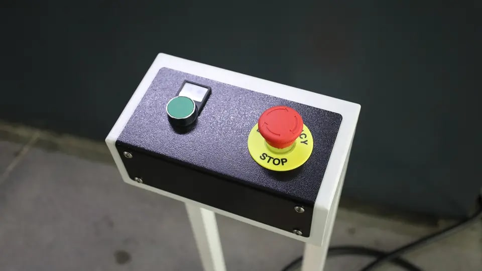 Press the emergency stop button