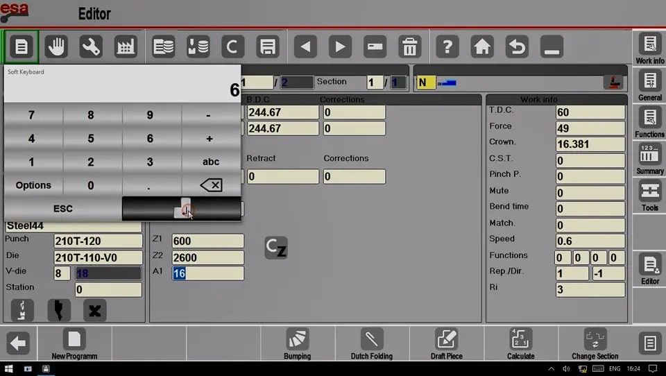 Test the operation of the A1 axis