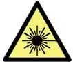 Sign indicating the presence of a laser beam
