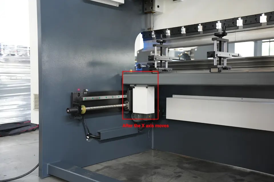 After the X axis moves