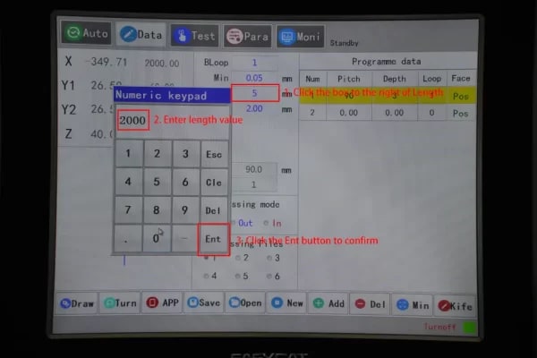 Click the box to the right of Length to set the length value