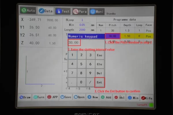 Set the slotting interval of step 2