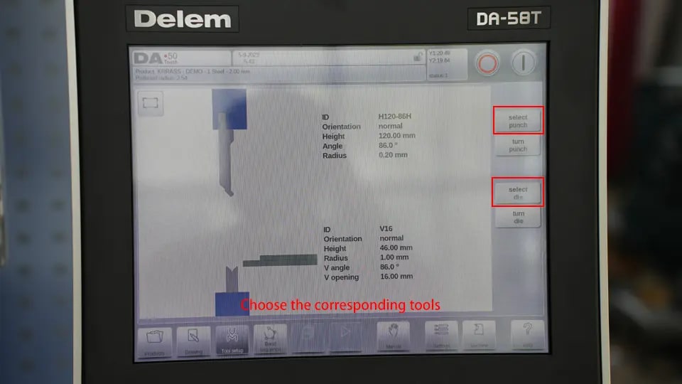 4. Choose the corresponding tools