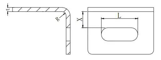 Figure 17 The minimum distance from the long round hole to the bent edge