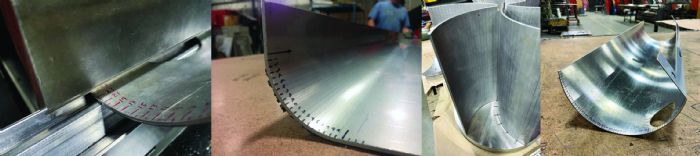 Step bending, or bump forming, can stand in for specialized tooling to form large-radius bends in a pinch.