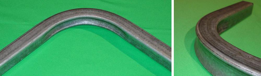 Figure 4. In this example, the square tube was deliberately deformed on the inside radius, producing a concave surface on the outside and preventing excessive stretching.