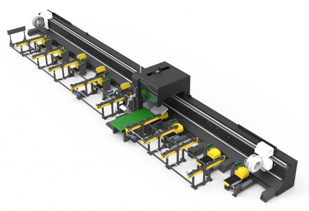 Laser tube cutting machine three chucks