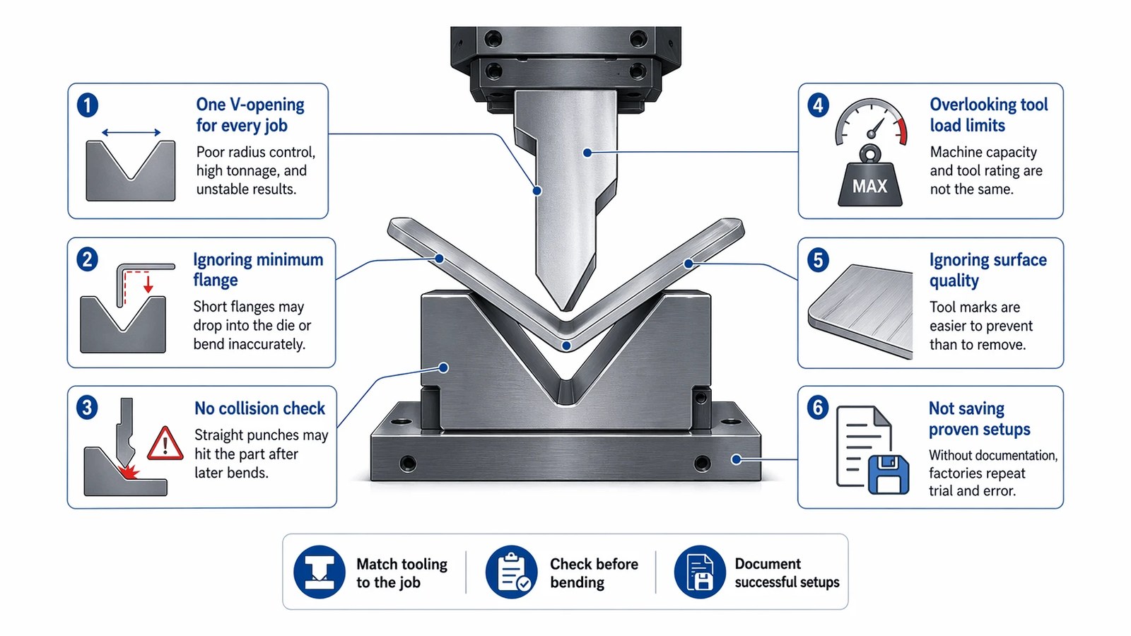 Common mistakes when choosing press brake tooling