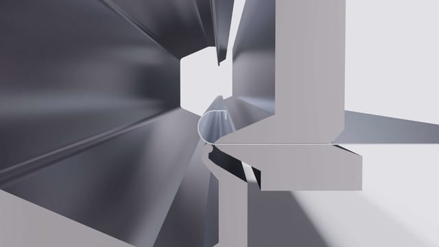 ينحني نصف القطر الكبير عند 180 درجة