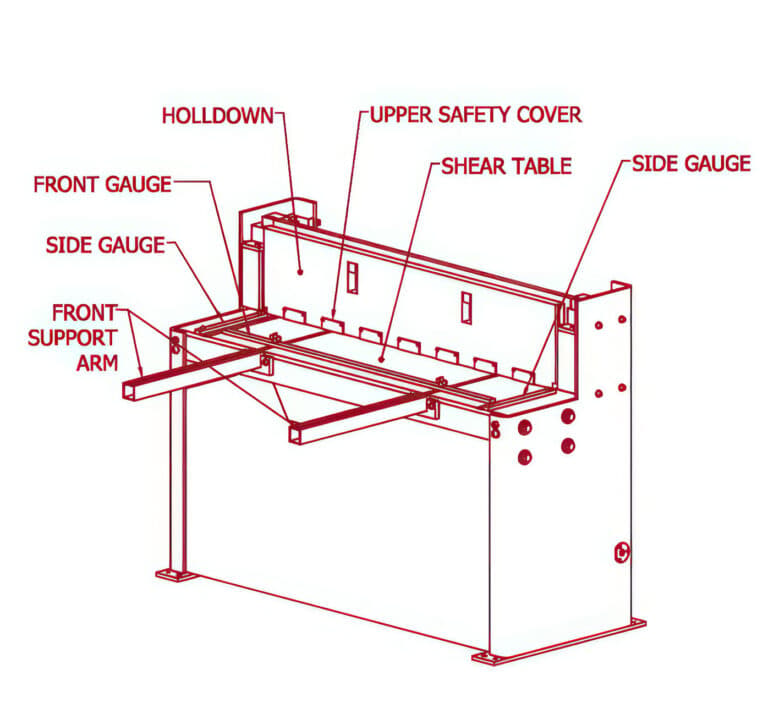 Hydraulic shearing machine for metal diagram