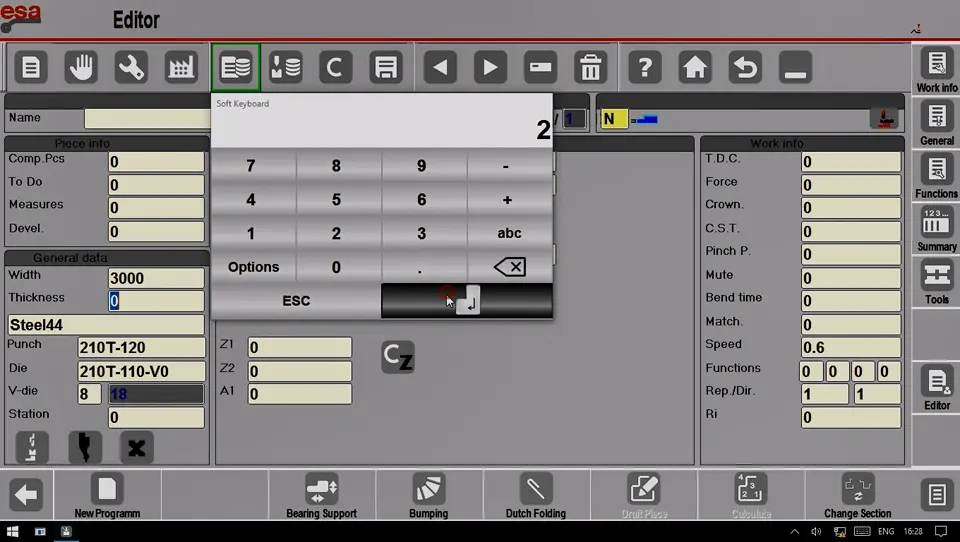 Input sheet thickness