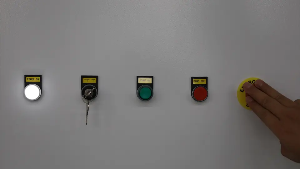 Press the emergency stop button