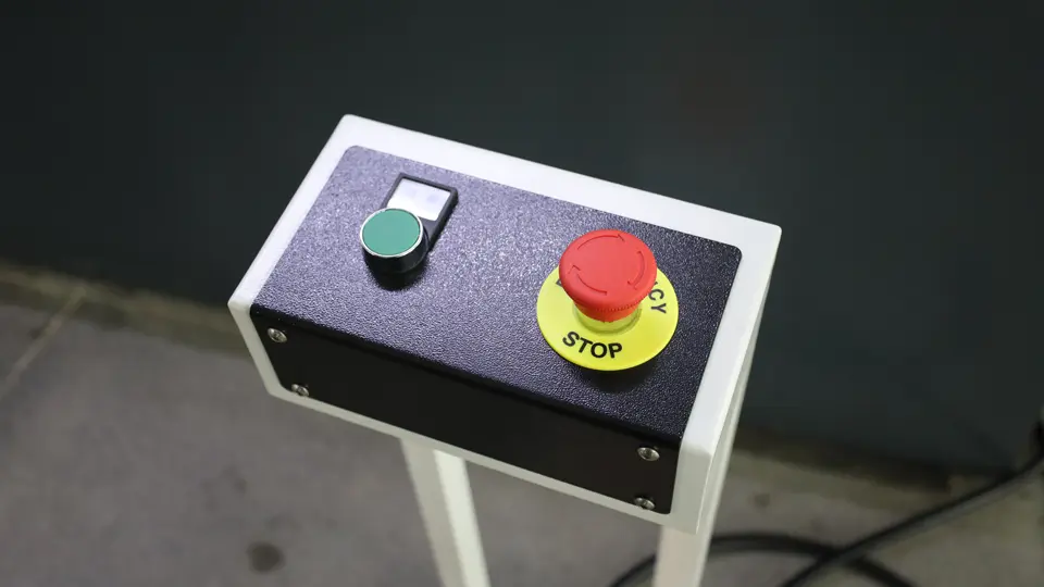Press the emergency stop button