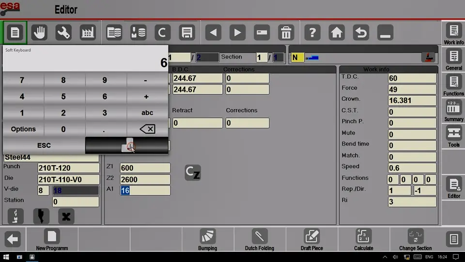 Test the operation of the A1 axis