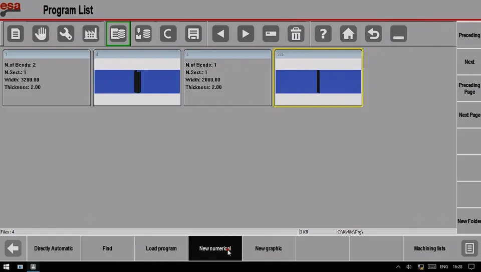 Under the Program List page, add a new numerical program