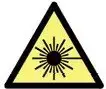 Sign indicating the presence of a laser beam