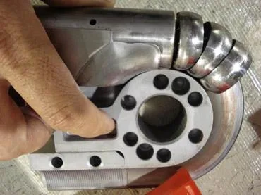 Figure 11. In rotary draw bending, the mandrel should be positioned such that the end of the solid shank is at or just over the bend tangent point.